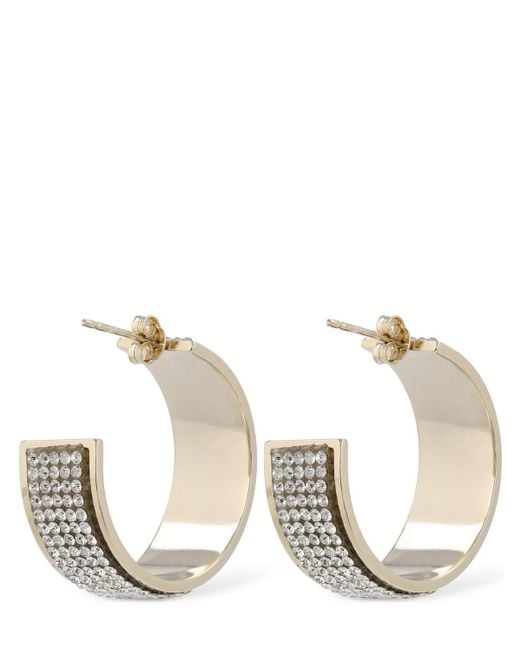 Rosantica Metallic Astoria Crystal Hoop Earrings