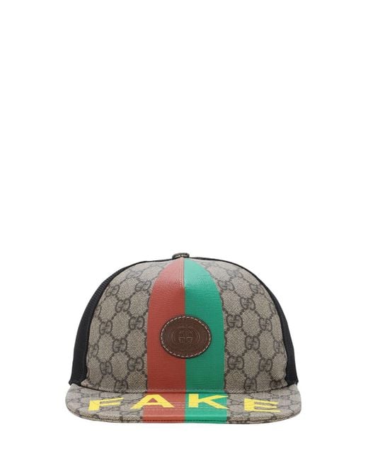 Gucci Black Gg Fake Not Coated Canvas Trucker Hat for men