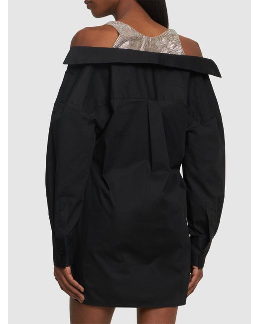 Vestido de popelina de algodón GIUSEPPE DI MORABITO de color Black