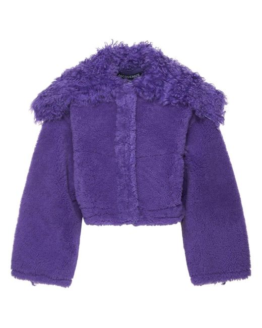 Jacquemus Purple La Veste Piloni Cropped Fur Jacket