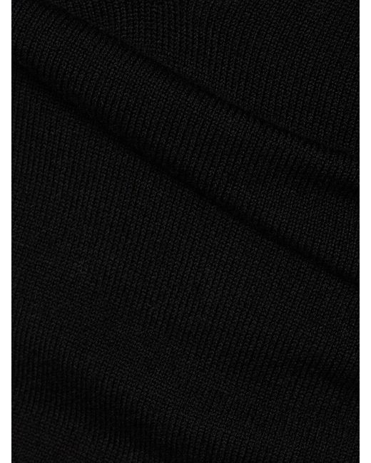 ALESSANDRO VIGILANTE Black Turtleneck Cutout Wool Bodysuit