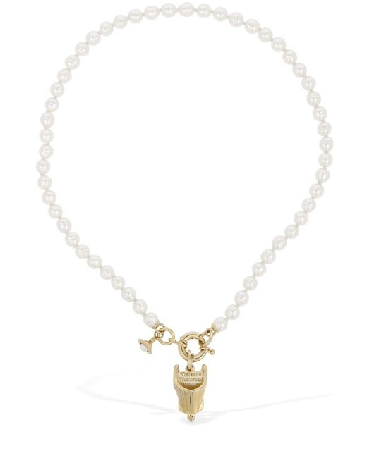 Vivienne Westwood Natural Lvr Exclusive Corset Pearl Necklace
