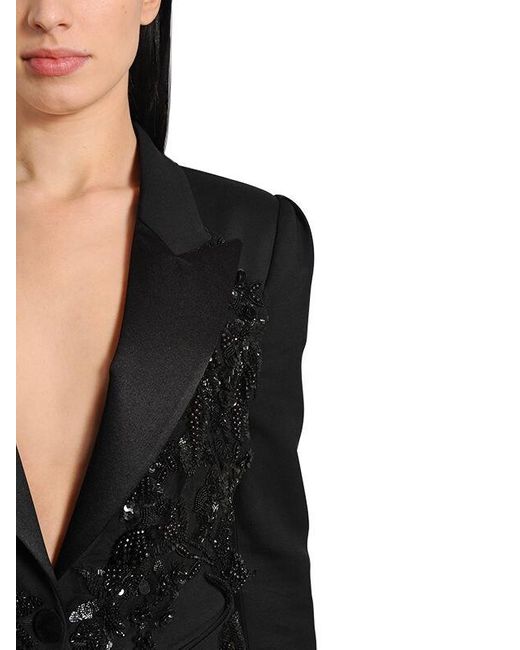 Chaqueta Esmoquin Con Lentejuelas Zuhair Murad de Raso de color Negro | Lyst