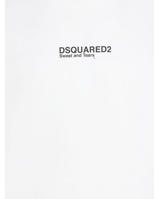 DSquared² White Logo Printed Cotton Jersey T-Shirt for men