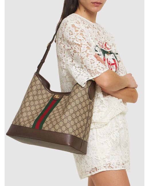 Gucci Gray Medium Ophidia gg Canvas Shoulder Bag