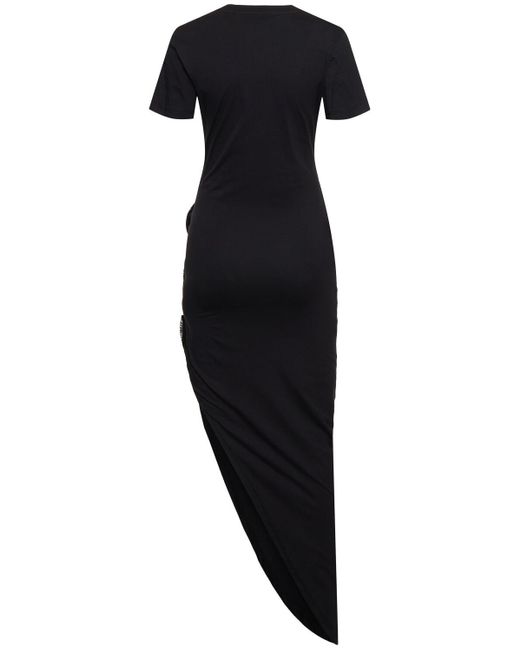 GIUSEPPE DI MORABITO Black Cotton Jersey Maxi Dress W/ Slit
