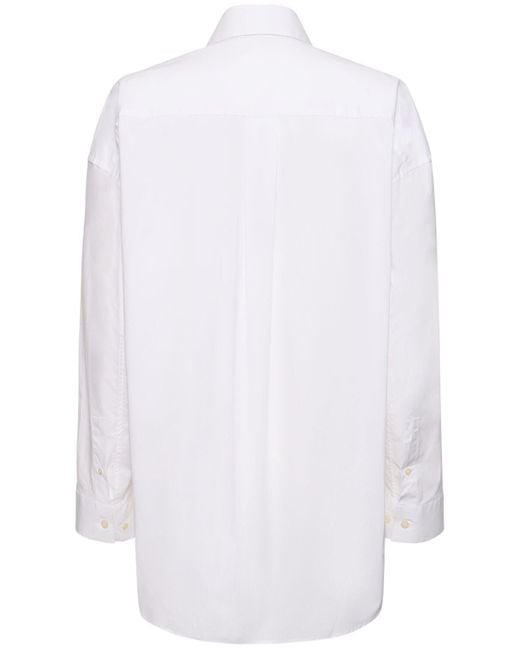Camisa clásica de popelina de algodón Acne de color White