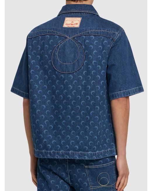 Camicia workwear in denim di MARINE SERRE in Blue da Uomo