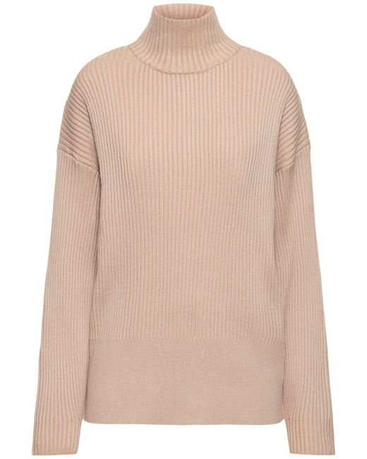 Varley Natural Mayfair Mock Neck Rib Knit Sweater