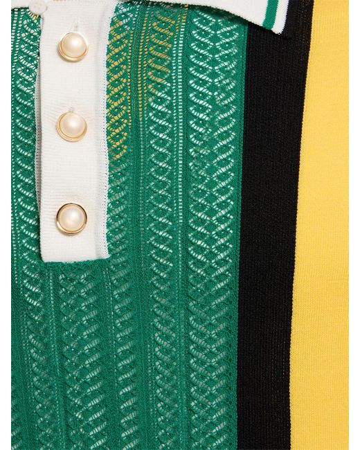 Polo manches longues en maille Casablancabrand pour homme en coloris Green