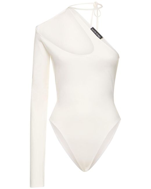 Body monospalla in jersey / cutout di David Koma in White
