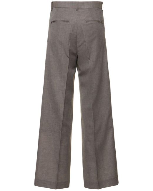 Auralee Gray Tropical Wool & Mohair Pants
