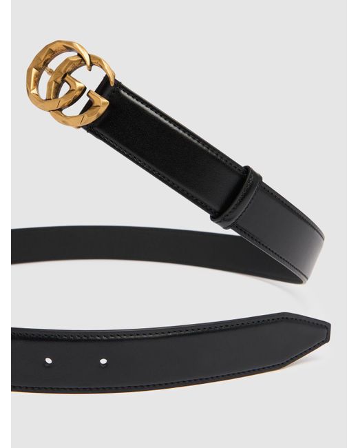Gucci White 3cm gg Marmont Leather Belt for men