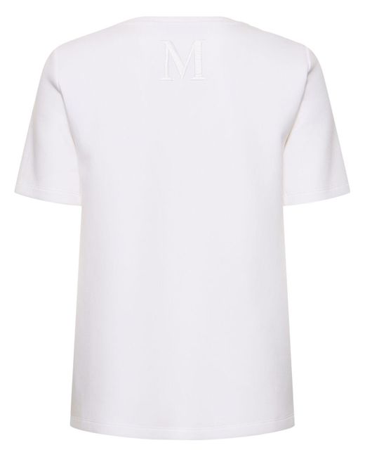 Max Mara White T-shirt Aus Scubajersey "fianco"
