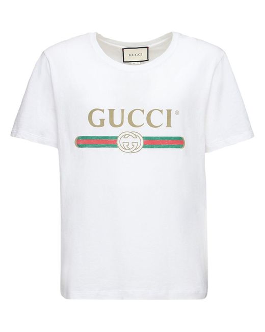Gucci コットン 【公式】 (グッチ) ロゴ ウォッシュドオーバーサイズ 