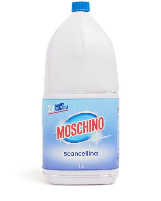 Moschino White Bleach Item Bag Leather Clutch Unique