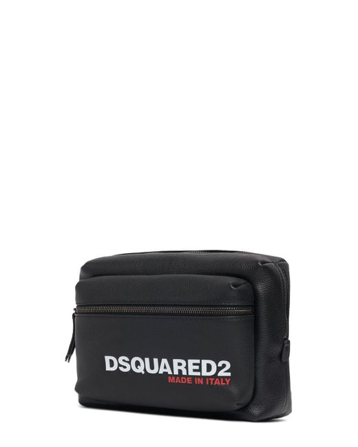 DSquared² Black Logo Leather Clutch for men