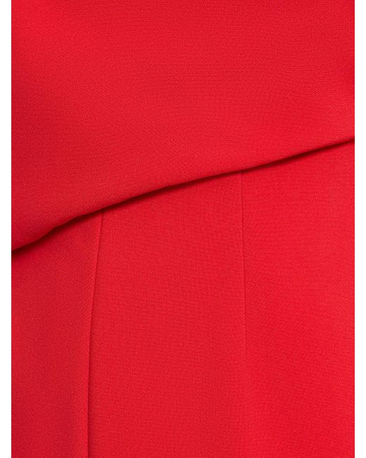 Roland Mouret Red Asymmetric Crepe Jumpsuit