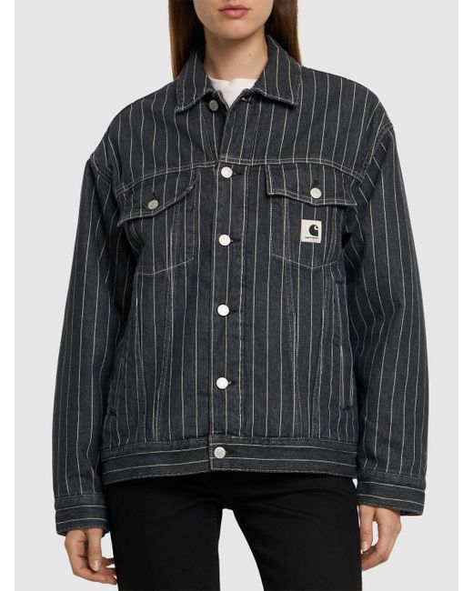 Carhartt Black Orlean Striped Denim Jacket
