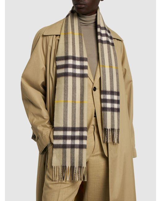 Burberry Natural Check Cashmere Scarf for men
