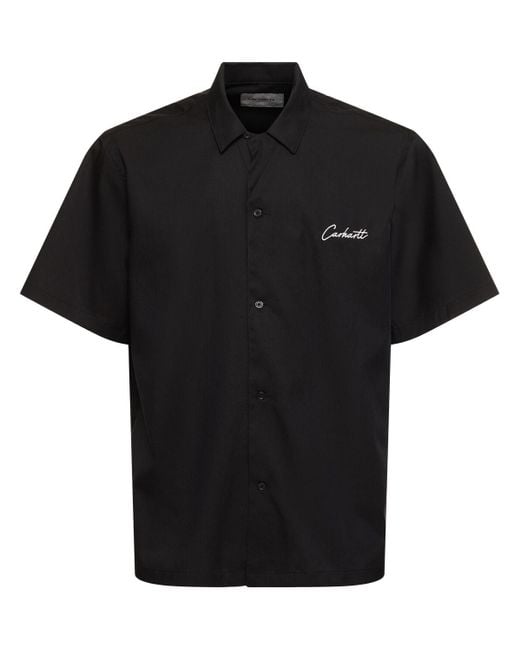 Carhartt Black Delray Cotton Blend Short Sleeve Shirt for men