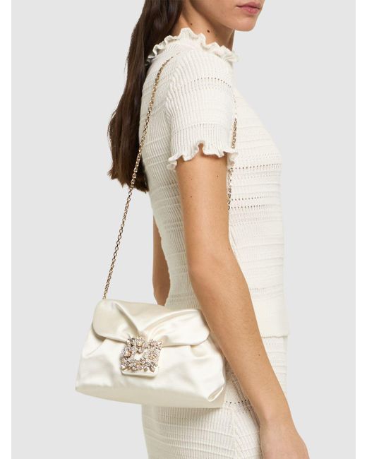 Roger Vivier Natural Clutch Aus Satin "rv Bouquet"