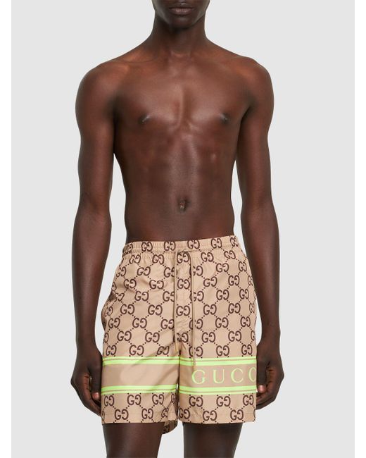 Gucci White gg Nylon Swimshorts for men