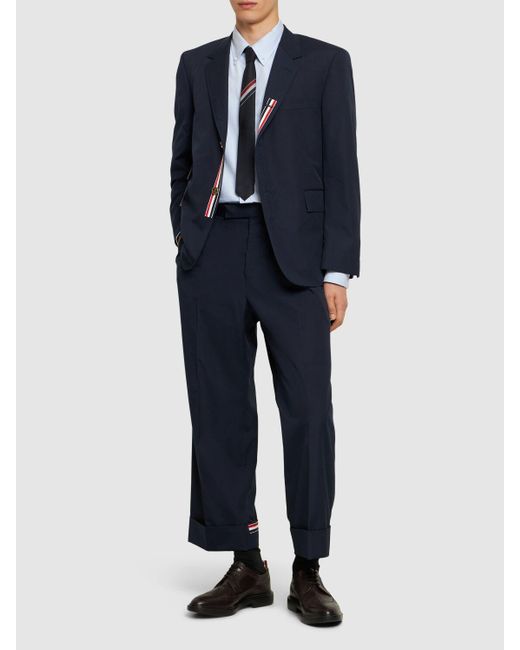 Thom Browne Blue Cotton Blend Pants for men