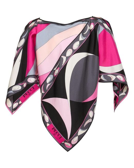 Mujer Camisa De Sarga De Seda Estampada Unique Emilio Pucci de color Pink