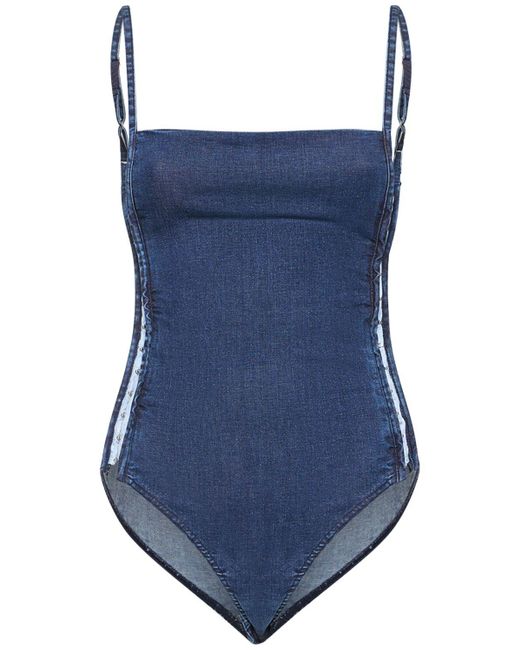 Y. Project Blue Sleeveless Bodysuit W/Hooks
