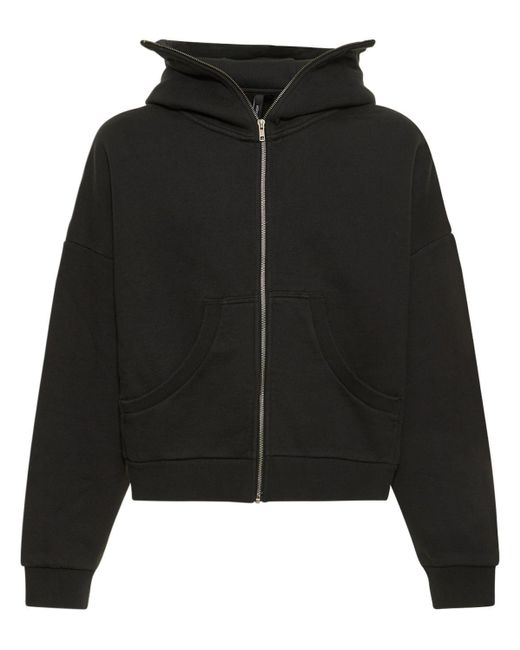 Entire studios Black Washed Cotton Full-zip Hoodie for men