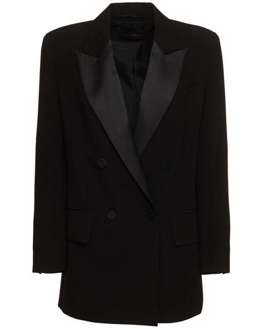 ジャケット Max Mara Gabarra Double-Breasted Jacket In Cady Max Mara Gabarra Cady Tuxedo Jacket in Black | Lyst