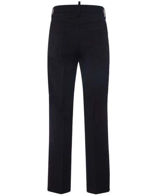 DSquared² Blue Tailored 642 Fit Stretch Wool Pants for men