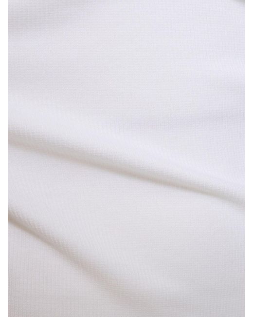 Valentino White Cotton Ribbed Jersey Logo Tank Top