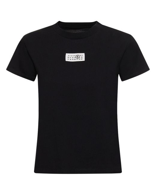 MM6 by Maison Martin Margiela Black T-shirt Aus Baumwolle Mit Logo