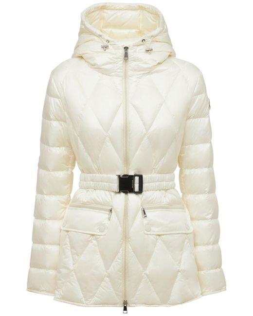 Moncler White Serignan Nylon Quilted Down Jacket