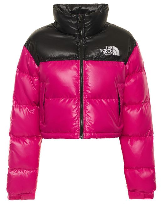 The North Face Pink Nuptse Cropped Down Jacket