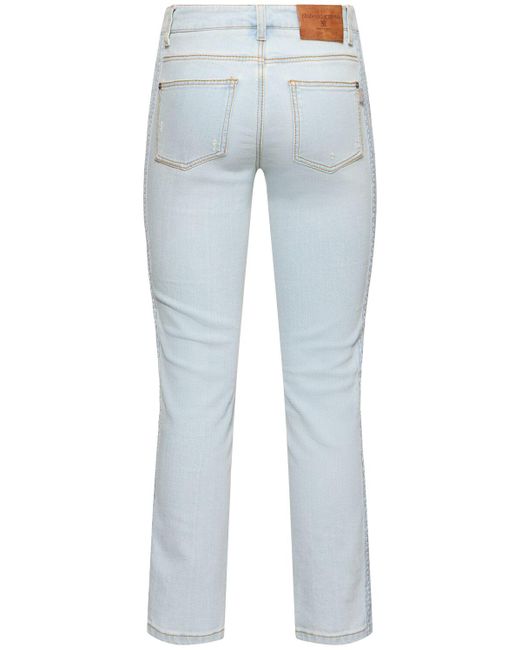 Mujer Jeans Slim De Algodón Ermanno Scervino de color Blue