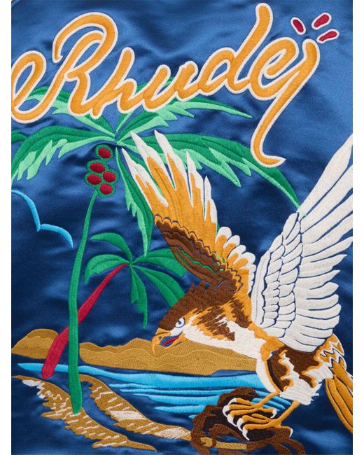 Giacca palm eagles souvenir in techno di Rhude in Blue da Uomo