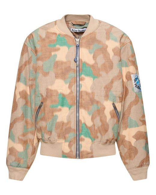 Bomber oleary in cotone camouflage di Acne in Pink da Uomo