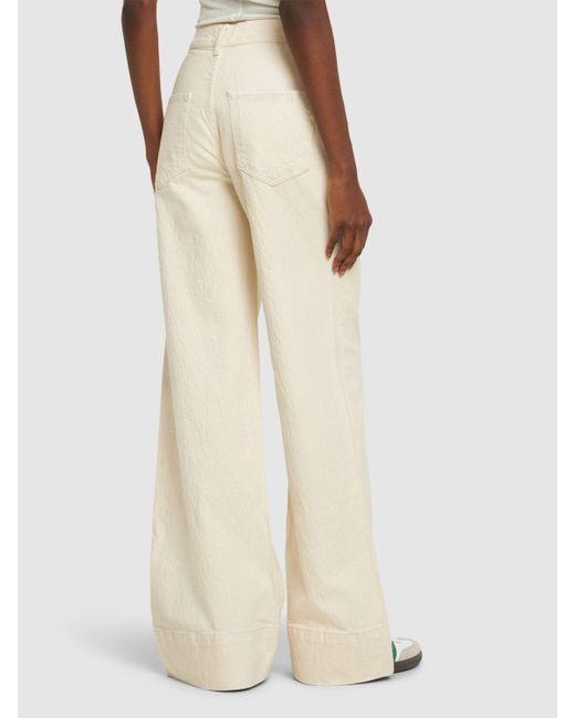 Triarchy Natural Ms. Onassis V-High Rise Wide Leg Jeans