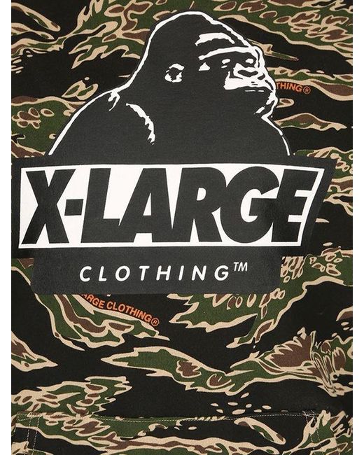 X-Large Tiger Camo Og Hooded Cotton Sweatshirt in Camouflage 