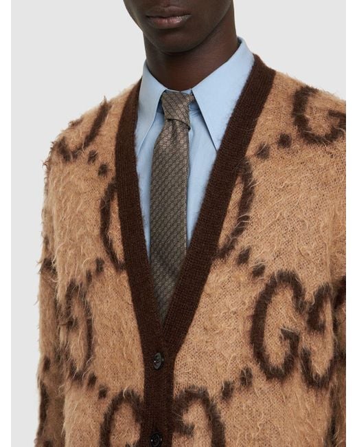 Gucci 7cm Breite Krawatte Aus Wolle Und Seide "ginny" in Natural für Herren