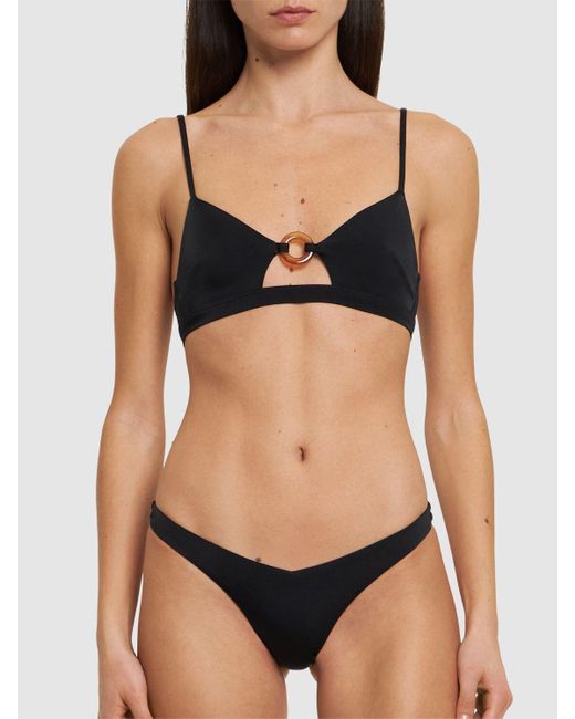 DSquared² Black Lycra Open Ring Bikini Top