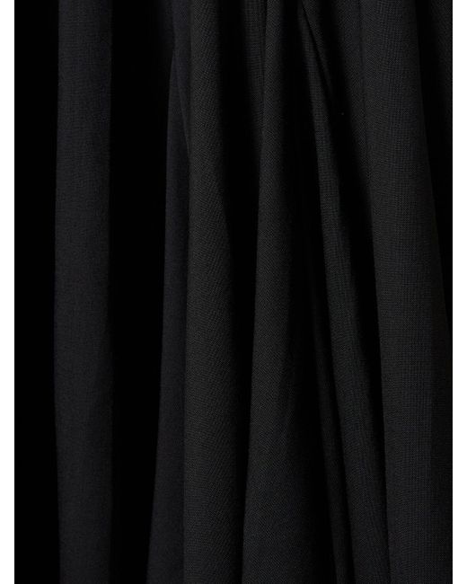 Jupe midi évasée en laine Yohji Yamamoto en coloris Black