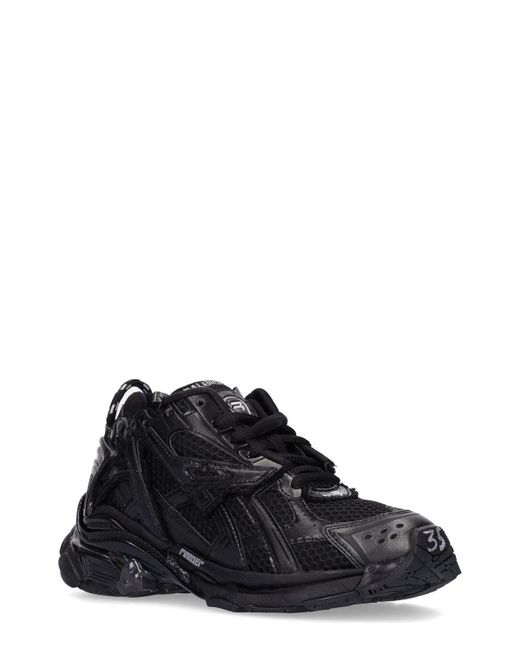 Balenciaga Black 40mm Hohe Sneakers Aus Kunstleder "runner"