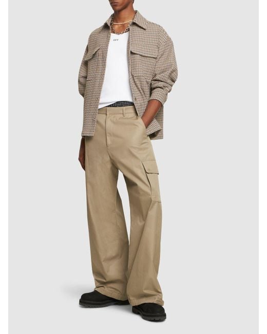 Pantalones cargo de algodón bordado Off-White c/o Virgil Abloh de hombre de color Natural