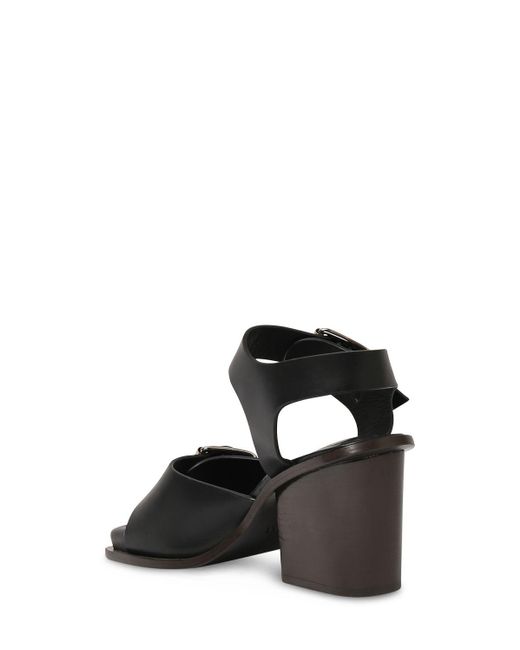 Lemaire Black 80Mm Square Heeled Sandals W/ Straps