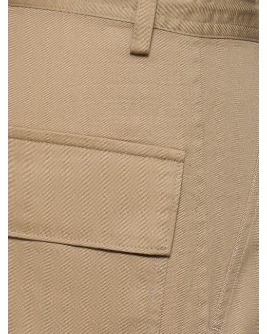 Pantaloni dritti in twill di cotone di Yohji Yamamoto in Natural