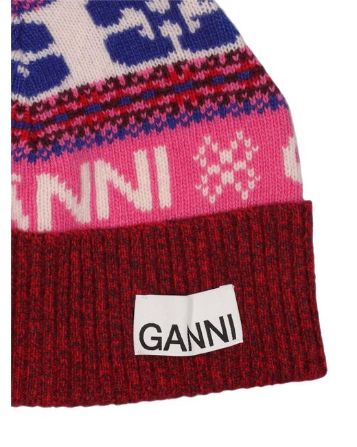 cappello soft wool donna rosa in lana - GANNI - d — 2